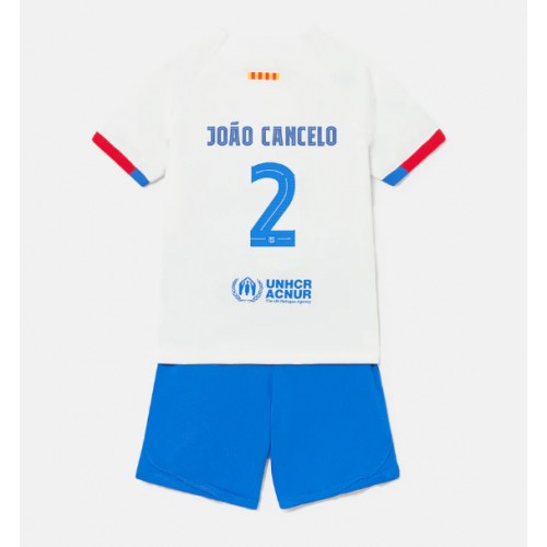 Dětský Fotbalový dres Barcelona Joao Cancelo #2 2023-24 Venkovní Krátký Rukáv (+ trenýrky)